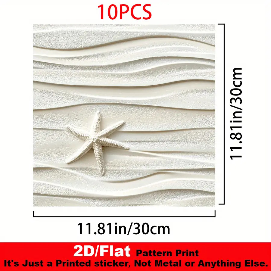 TEMU 10pcs Brown Starfish And Sand Pvc Floor Tiles - 11.8x 11.8inch Peel And Stick Vinyl Flooring, Kitchen, Bathroom, Living Room, Bedroom, Dormitory