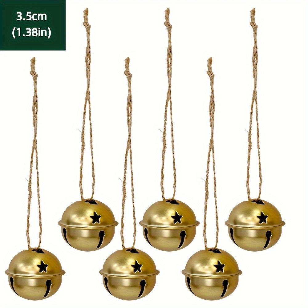 TEMU 6 pièces/Cloches décoratives dorées, conviennent pour les décorations de Noël, les ornements de sapin de Noël, les sonnettes, pour animaux de