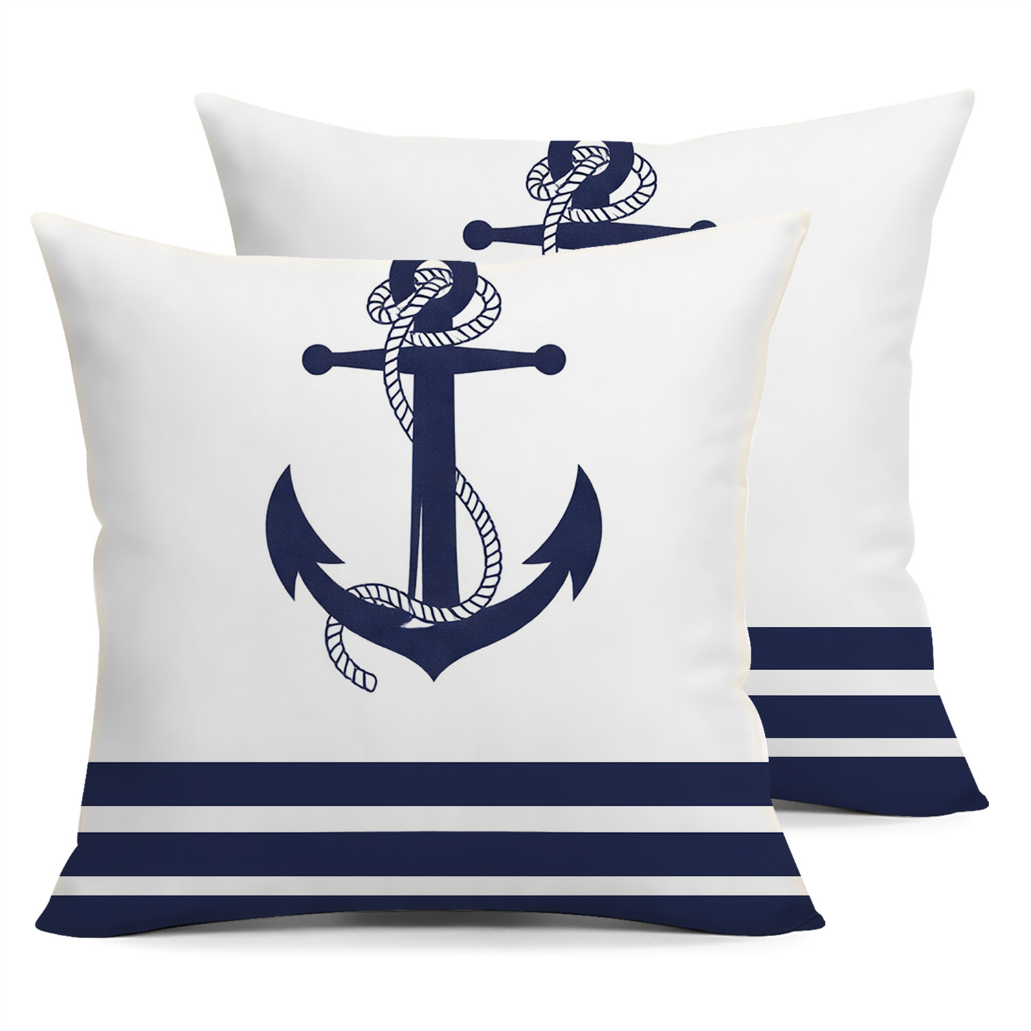 TEMU Set coperture a righe con nautiche, per festive, riunioni di famiglia migliorare l'arredamento del tuo soggiorno, adatte per divani e poltrone