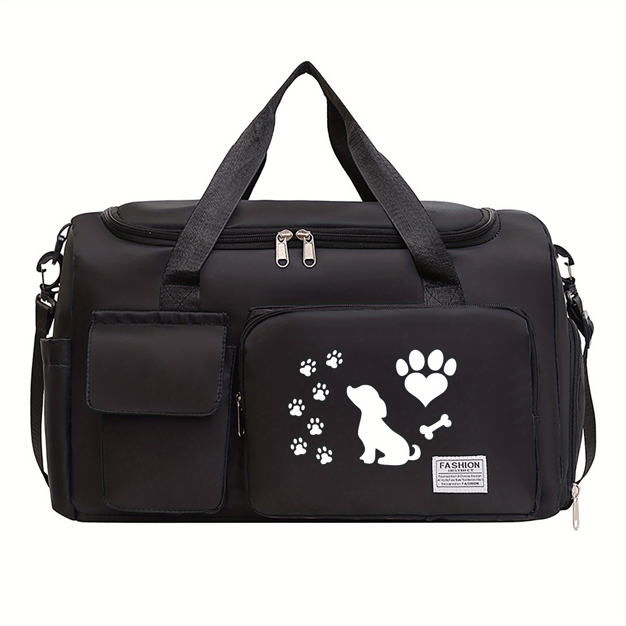 TEMU Borsa da palestra da viaggio con stampa di cucciolo e , sportivo multifunzionale per fitness, borsone casual capiente, e adatta per palestra,