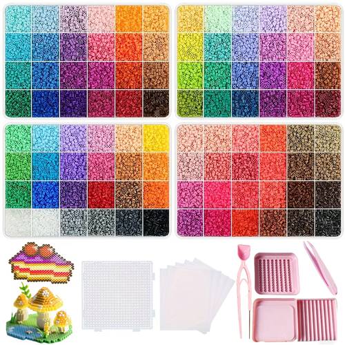 42000 96 color 2 6mm mini fuse beads 4 set with additions melting beads handmade gift 3d puzzles jewelry making suitable for jewelry key chain pendants etc crafts additions jewelry making fashion gifts