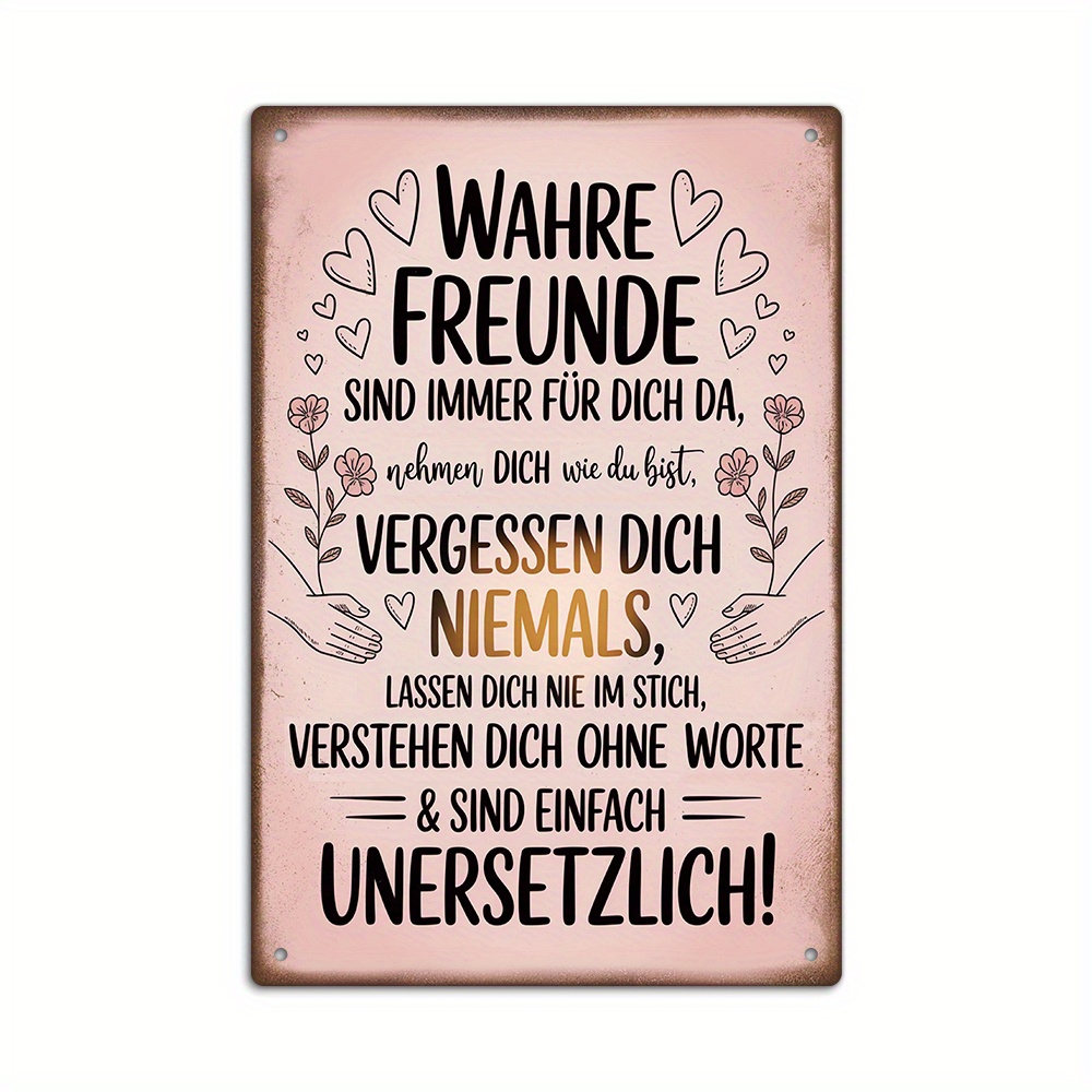 Image of Putuo Decor 1pc German Vintage Metal Tin Sign, Are For You, Wall Art Decor For , Gift For Birthdays, Weddings, Anniversaries, Christmas, Thanksgiving, Travel Gifts, And Decorations