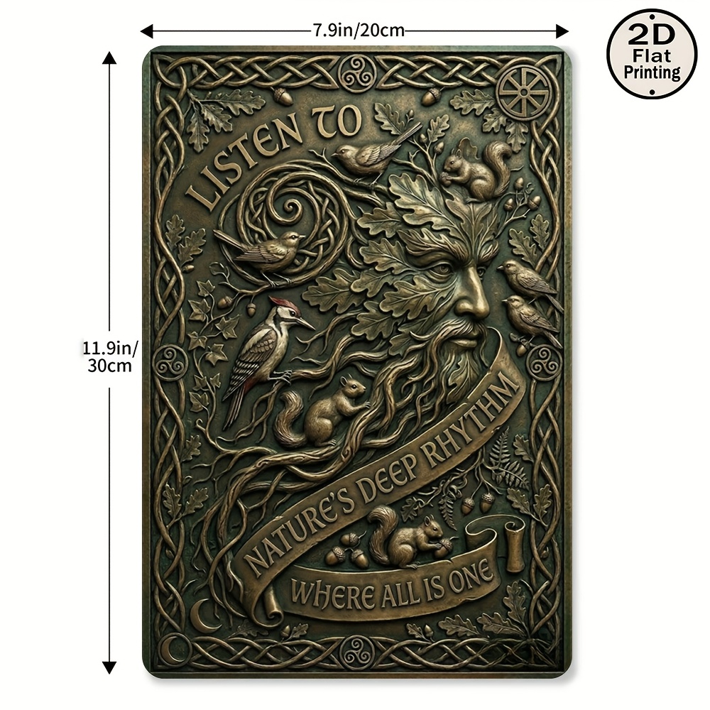TEMU 2d Flat, 1pc 2d Flat Printed, Vintage 8x12 Inch Square Wooden Wall Hanging Plaque, Artistic Wooden Wall Decor, Showcasing A Natural Landscape,