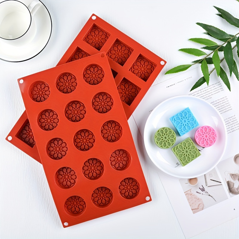 2pcs/set, Square And Round Silicone Molds, For Making Clay Soap Candle Aromas, Very Suitable!