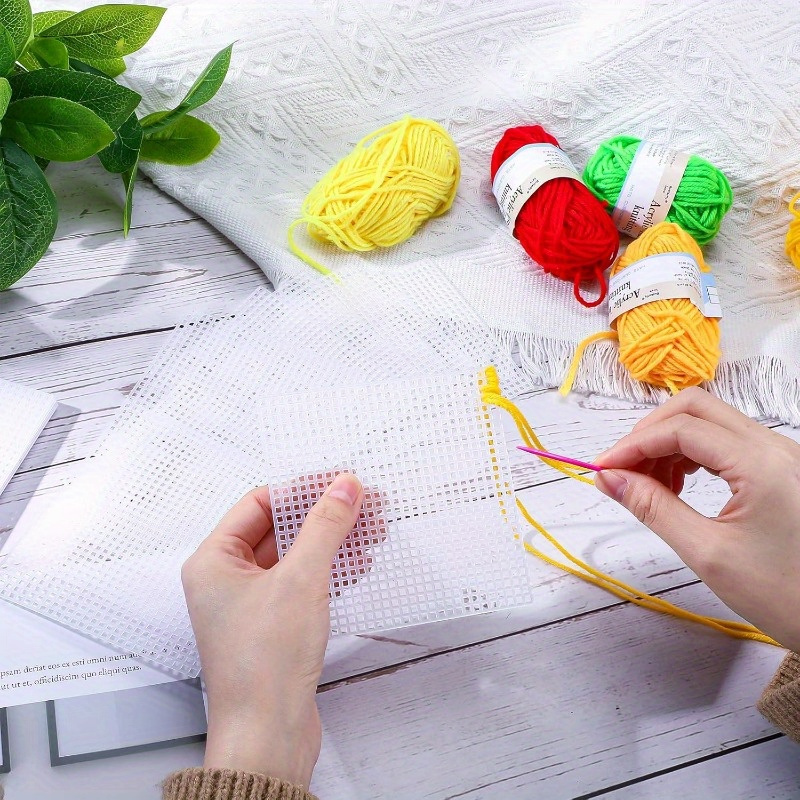 10pcs Square Plastic Canvas Grid Sheets for Needlepoint Crafts