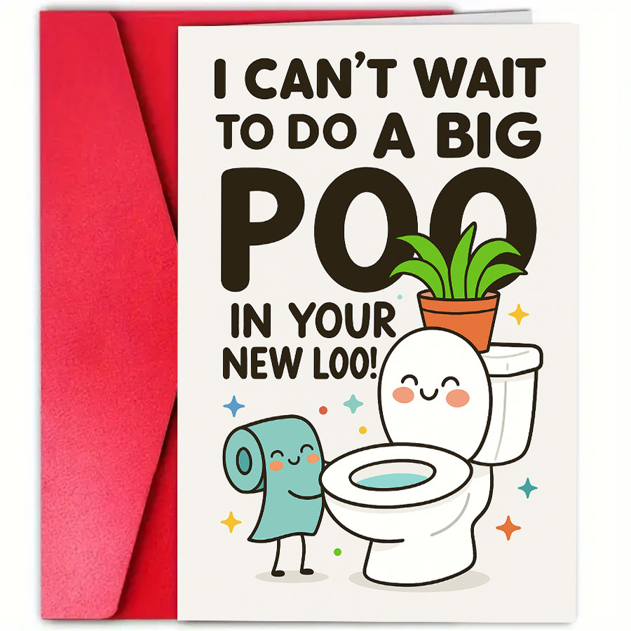 TEMU 1pc Fun Card, Designed For Housewarming Parties, Humorous And , Helping Of Your With A Unique Charm