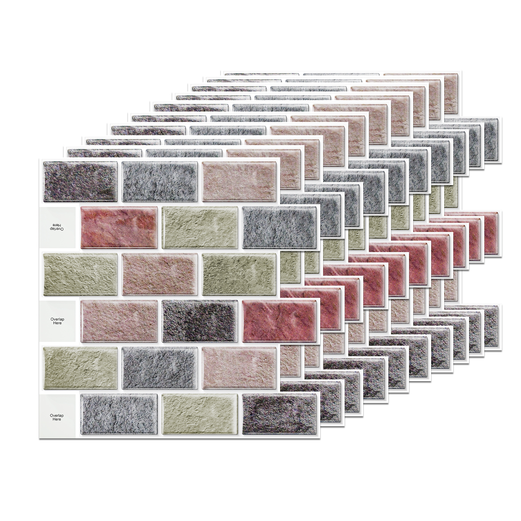 Image of Set Of 20 Self-adhesive Wallpaper Pieces, Each Measuring 30x30cm, Designed To Tiles. This Vinyl Wall Sticker Collection Is Perfect For Decorating Kitchens And Bathrooms, In 2021