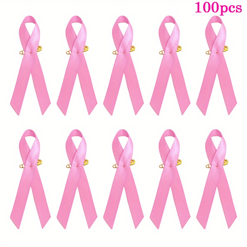 TEMU Pink Ribbon Safety Pins For Breast Awarenesssuitable For Ladies' Breast Charity Events