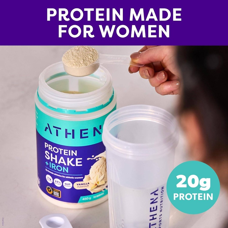 Vanilla Flavour Protein Shake+ Iron Powder 450 g, Daily Protein Supplement, Vanilla Protein Powder, Supplement Powder, Bioavailable Iron, Busy Professionals, Athletes And Trainers