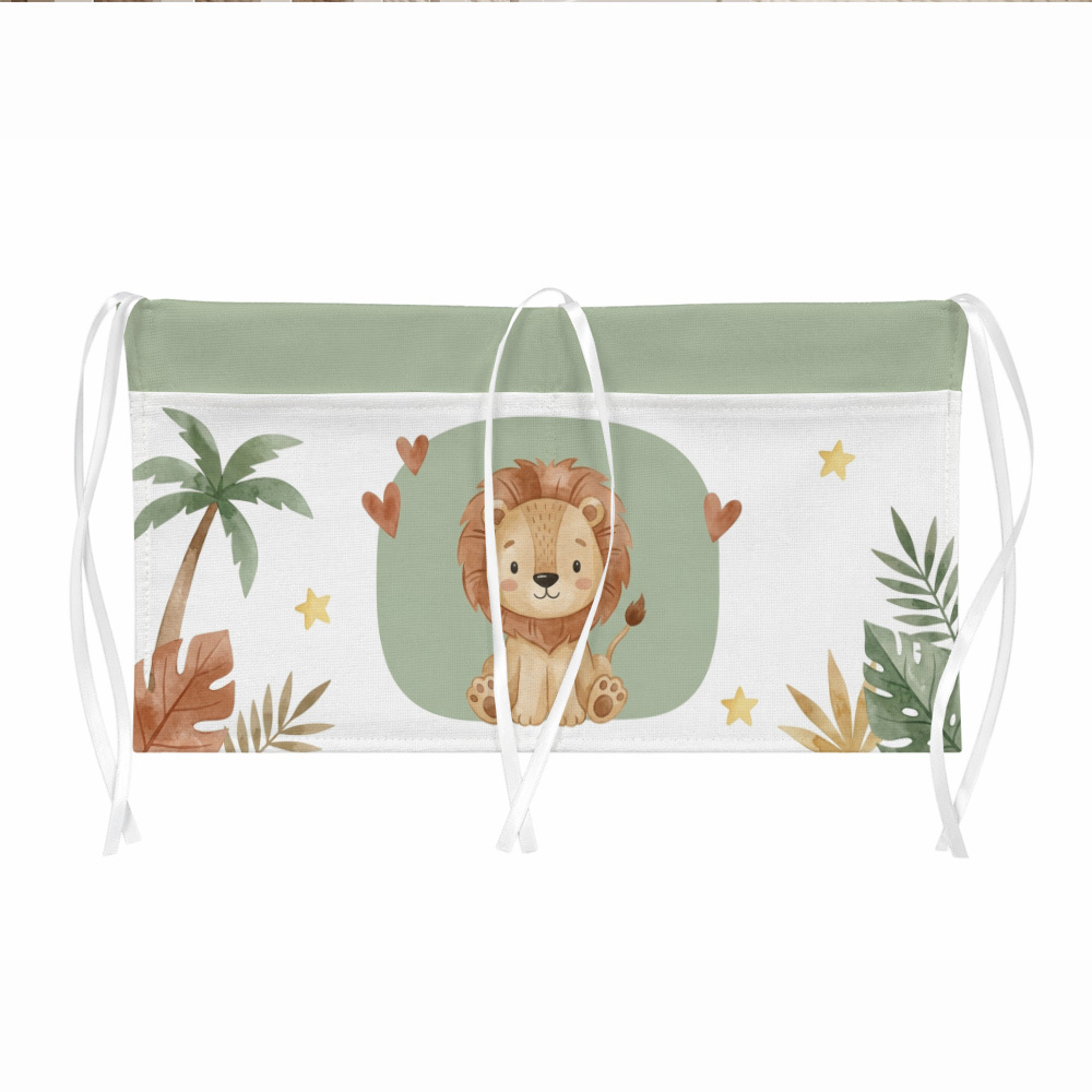 TEMU Borsa portaoggetti da parete Boho 1 pz con leone e palma - Tessuto minimalista per mensola da appendere alla porta, portaoggetti dietro ,