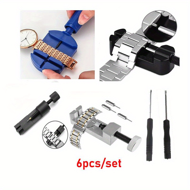Temu – TEMU Easy-to-use 6pcs Watch Tool Set: Band Link Pin Remover & Precision Screwdrivers Contains 3 Replacement Ejector Pins