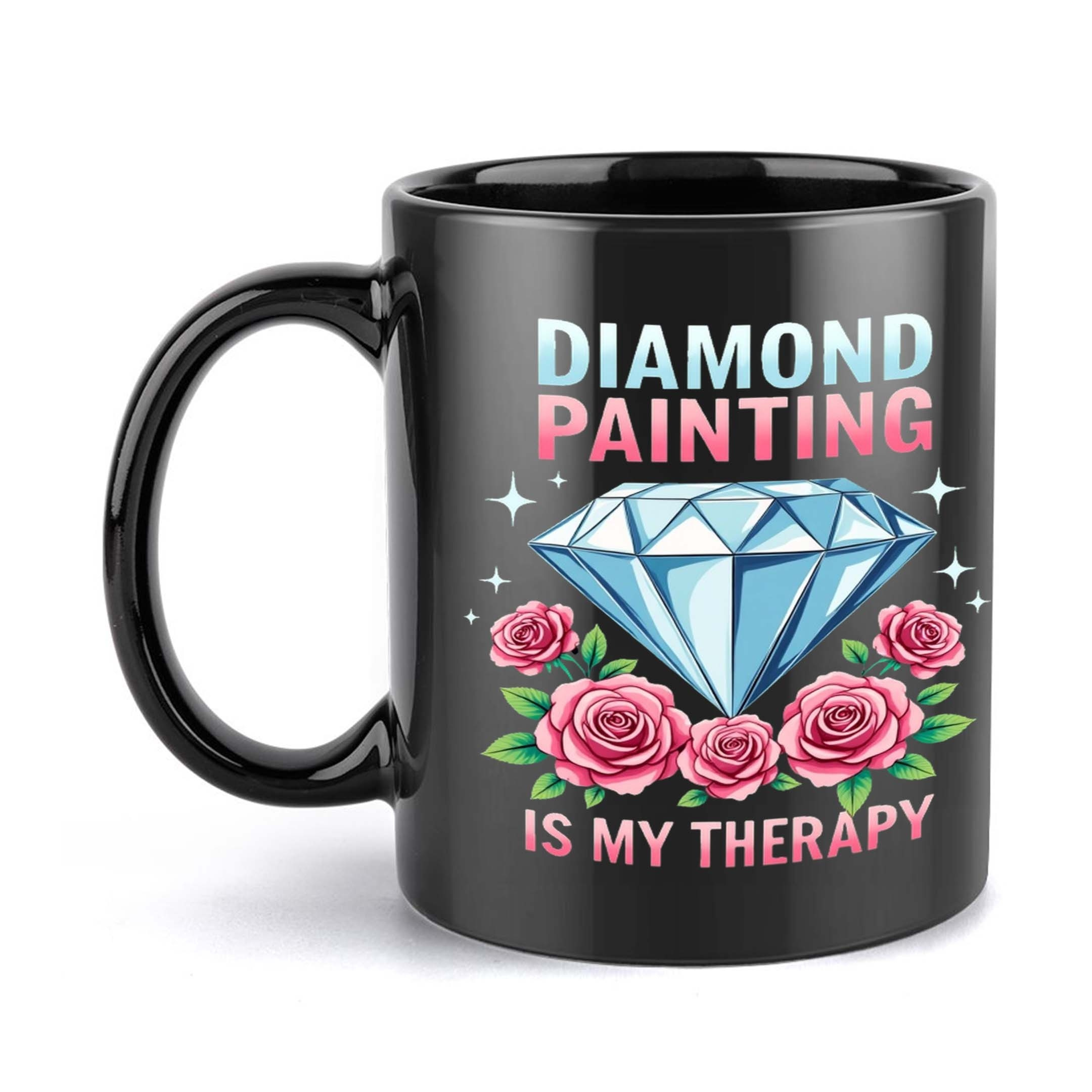 1pc, 11oz, Diamond, Painting, Roses, Relax Ceramic Coffee Mug, Perfect For , Ideal Gift For