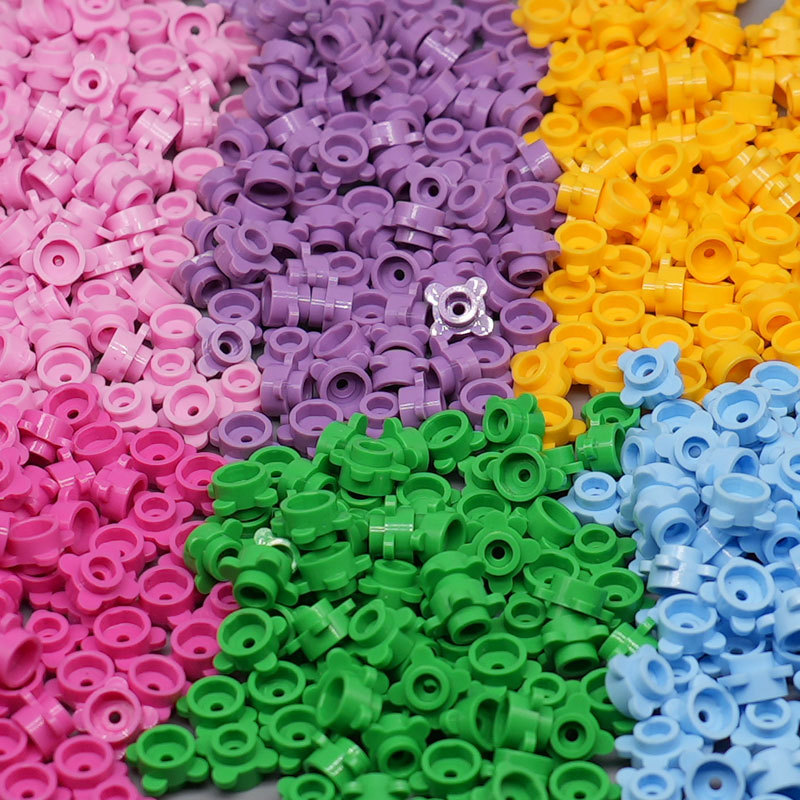 item picture 600pcs 4 petal flowers building blocks diy bricks plant   grass educational   construction toy compatible 33291 for children