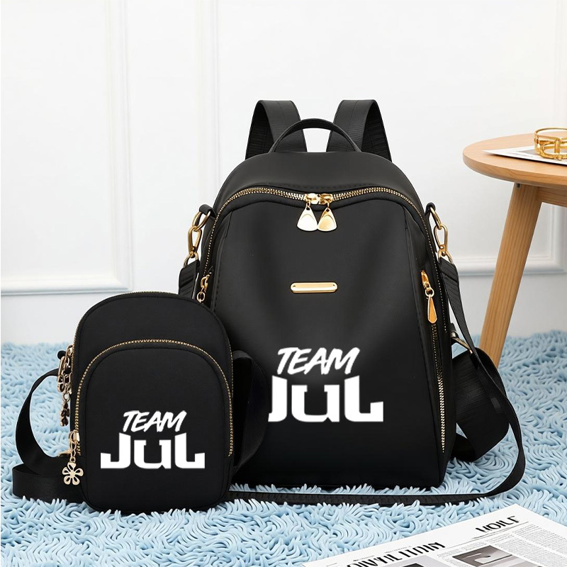 TEMU 2pcs Team Jul Sacs à dos et sacs à bandoulière pour femmes, style rétro, robustes et durables, couleur unie, polyvalents, article de mode,