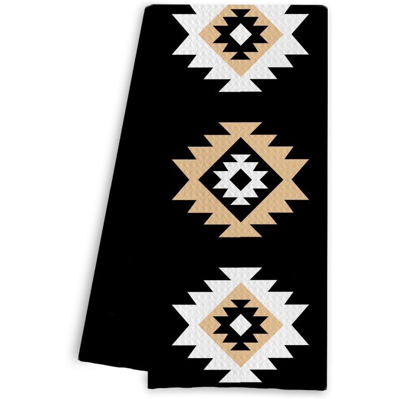 

Aztec-inspired Kitchen Towel - 18x26 Inch, Modern Country Style Dish Cloth For Home Decor, Perfect Housewarming Gift, Western, Bathroom, Hand Towel Decor