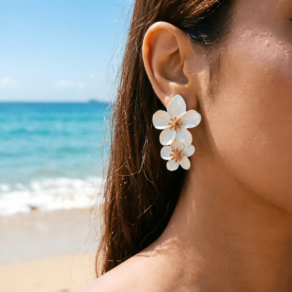 TEMU 1 Pair Of Women's Bright-colored Bohemian Floral Drop Earrings, -coated, For Daily Wear And Parties, Gift, Gift For A , Gift