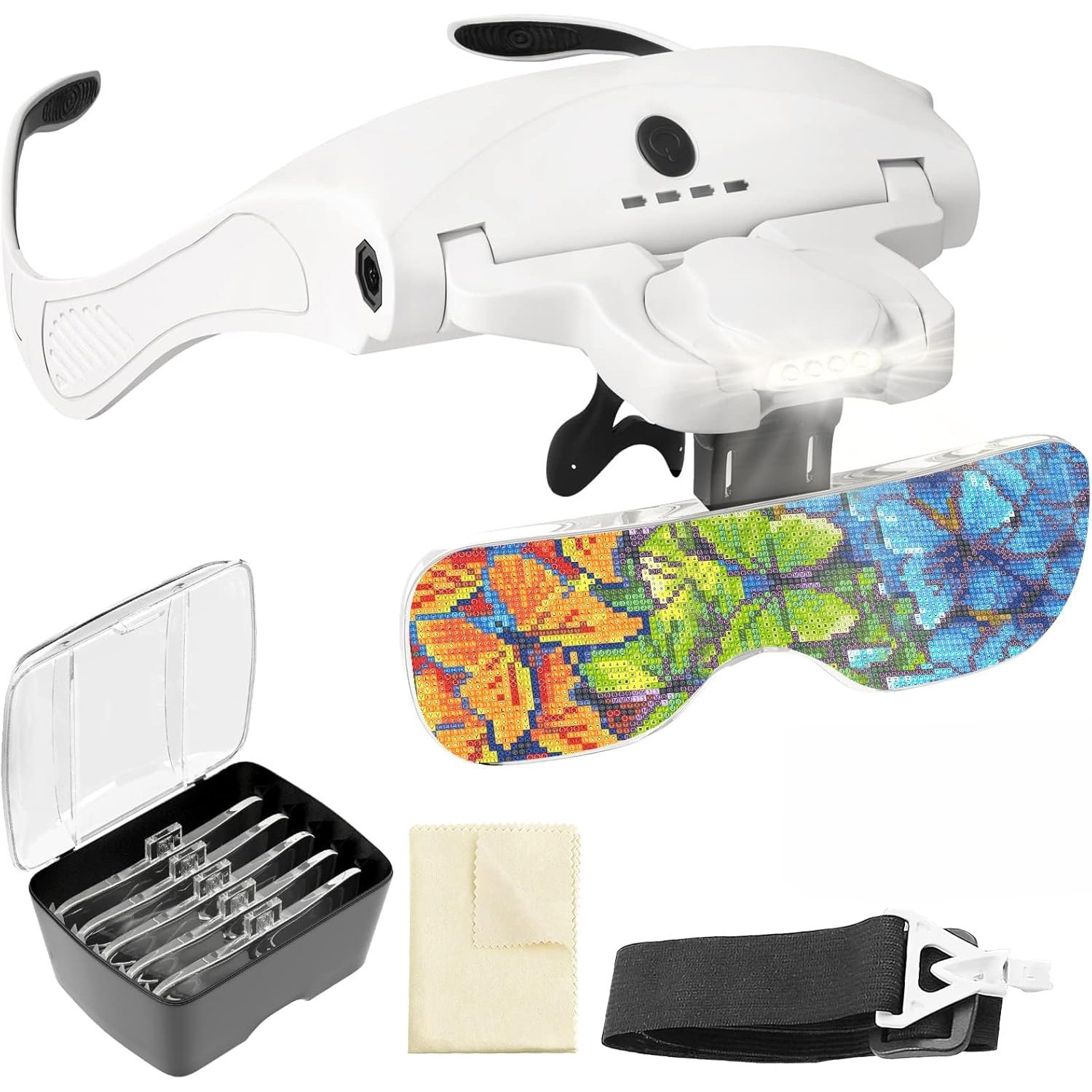 5pcs Adjustable Head-mount Magnifier With Interchangeable - Headband Magnifying Tool Suitable For Reading, Repair Work, Sewing, Craft Projects, Jewelry Inspection - For, Office, Hobbyists &