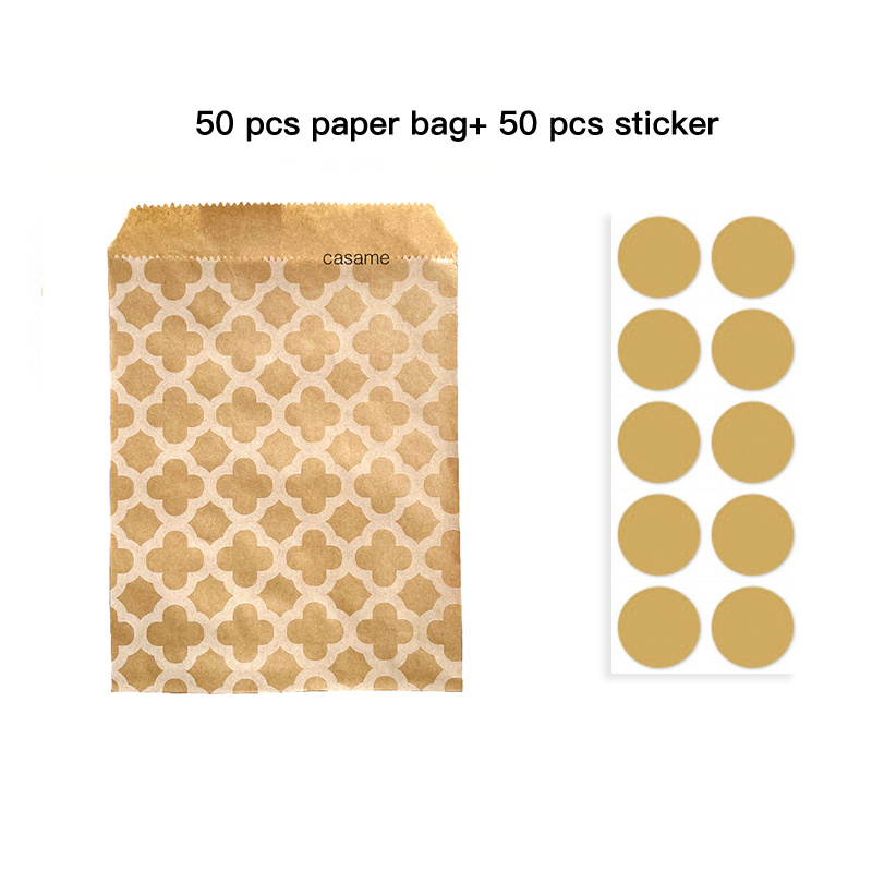 TEMU 50 sacchetti regalo con adesivi | 18x13cm, sacchetti carini e versatili per feste, matrimoni, compleanni ed