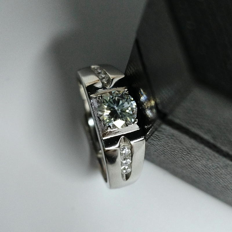 Women's 925 Silver Adjustable Moissanite Ring, Simple Style