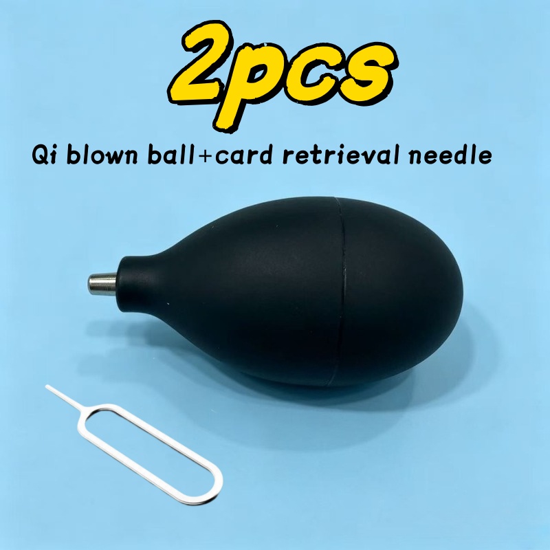 TEMU 2pcs Set: Air Blower Bulb + Card Ejector Pin, Portable Rubber Air Blower With Squeeze Nozzle - Dust Blower For Cleaning Camera Lenses, Watches,