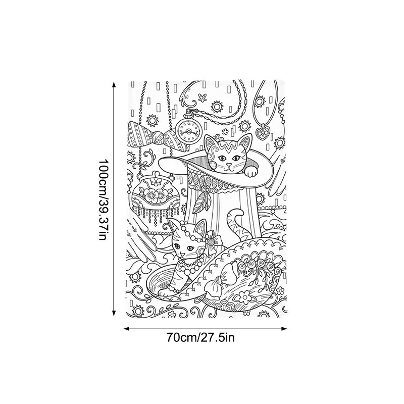 TEMU 1pc Whimsical 2 Cats Line Art Printed Throw Blanket, Single-sided Design Blanket For Sofa,, Office, Camping & Travel, Gift