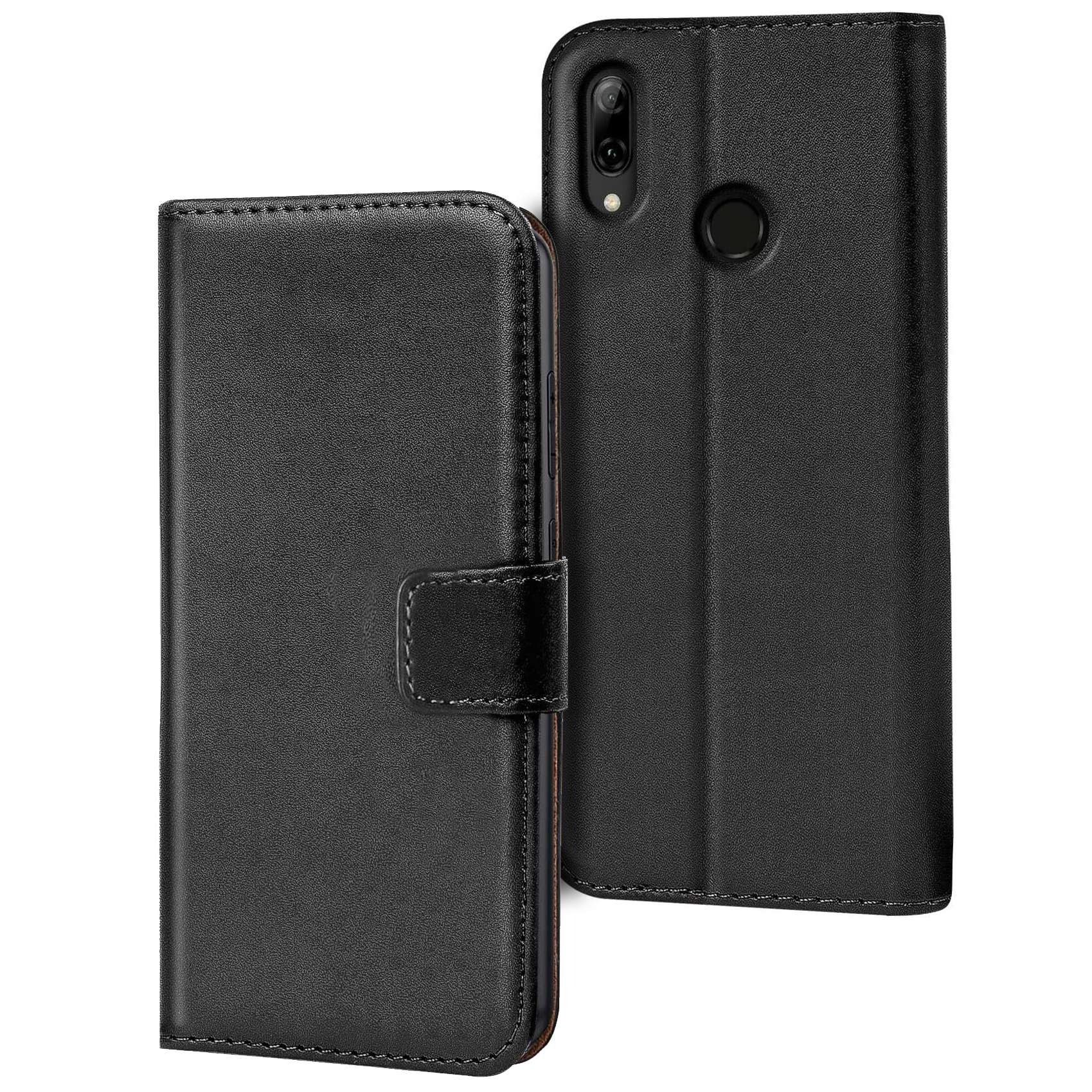 TEMU Phone Case - Mobile Phone Case For Huawei 2019, Book Wallet Case, Flip Cover Case, Faux Leather, Card Slots, Stand Function, Black