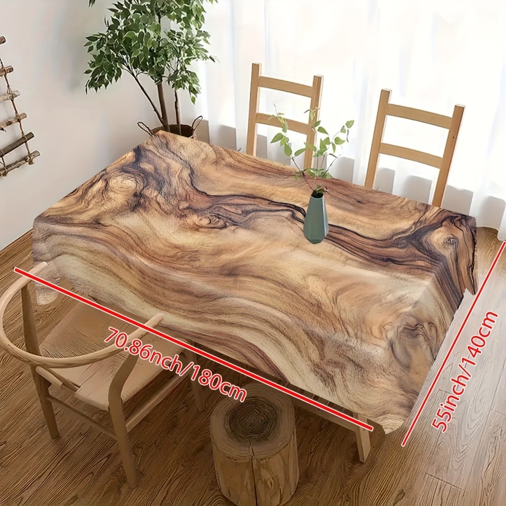 E-shop Retro Holzmaserung Muster Rechteckige Tischdecke, Innen- und Außenbereich, Geeignet für Küche, Esszimmer, Büro und Feiertagsdeko, Natürliche