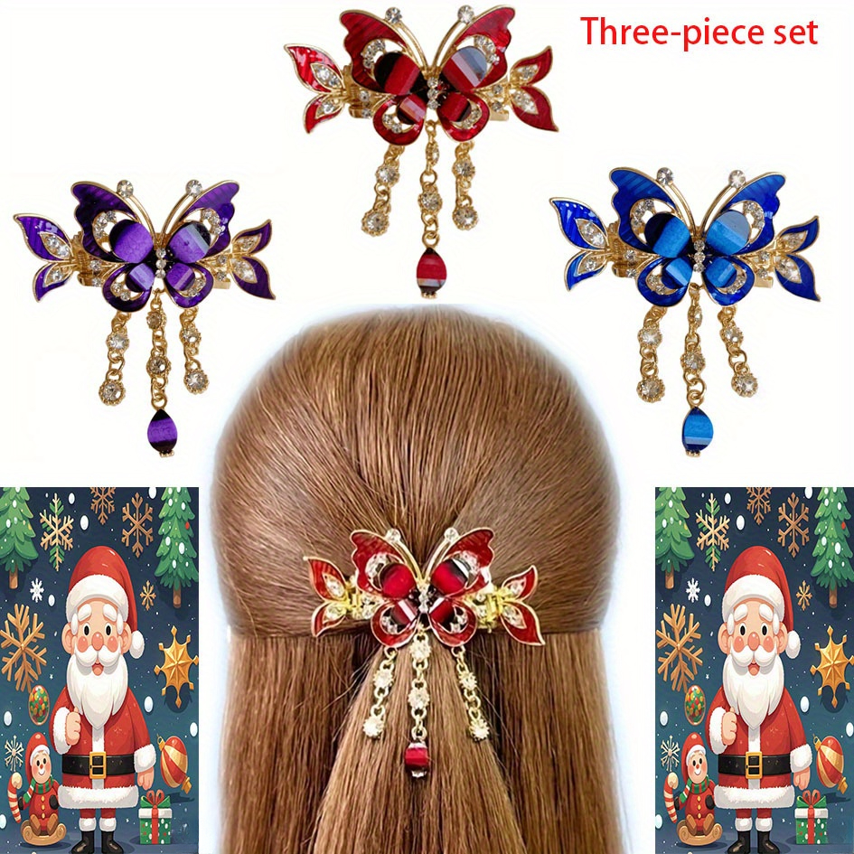 

3pcs Hairpin Set, Accessories Rhinestones, For , For Christmas, New , And For And Mother