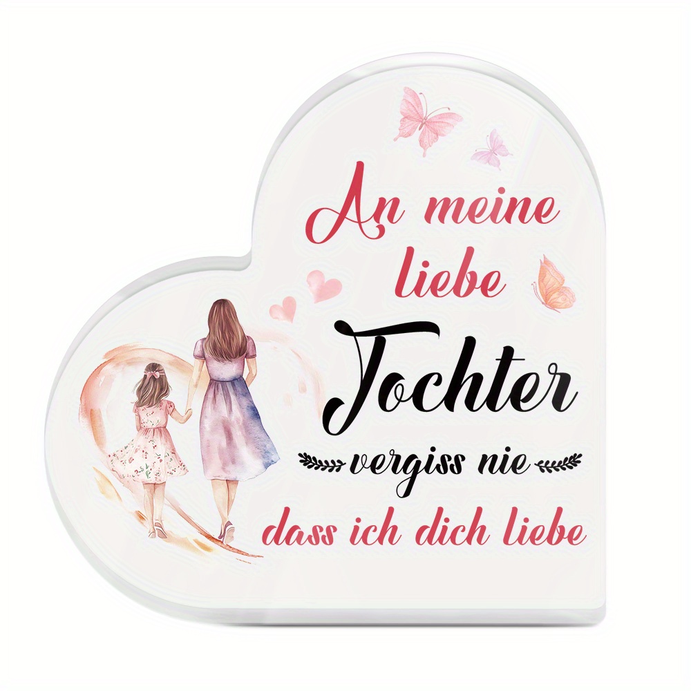 TEMU 2d Flat - , Daughter, That I Love You. This Heart-shaped Acrylic Sign Is A Lovely Decoration For Your For Home Or Room, Makes A Perfect Gift For