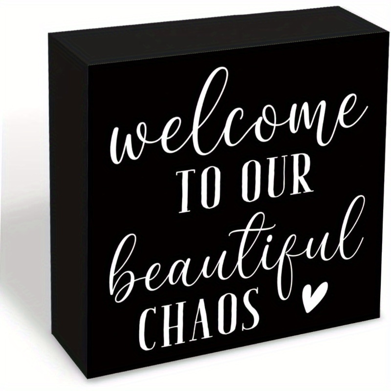 TEMU 2d Flat, Welcome To Our Beautiful Wood Sign - Farmhouse Style Solid Suitable For Artificial Wood (in This) 2d Flat Tabletop Decoration, Welcome