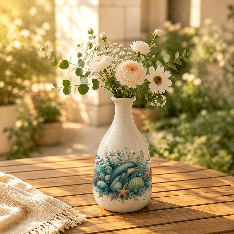 TEMU 1pc Ceramic Vase, Fantasy For Displaying Dried Flowers, It Makes A Gift For Kitchens, Living Rooms, Bedrooms, And More. Ideal Gift
