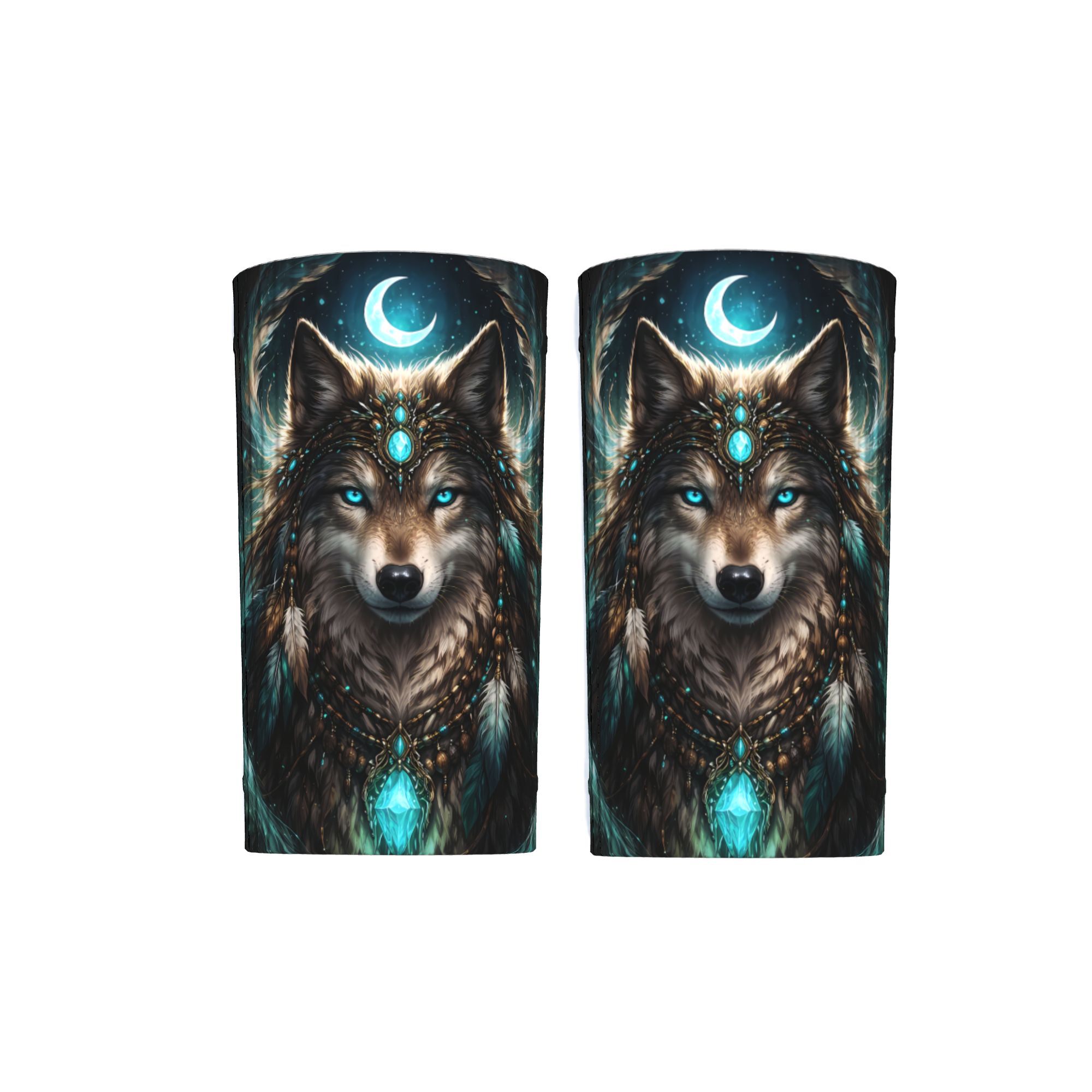 TEMU Tribal Wolf Sports Wristband Wrist Guard Fashionable Polyester 2d Print Design