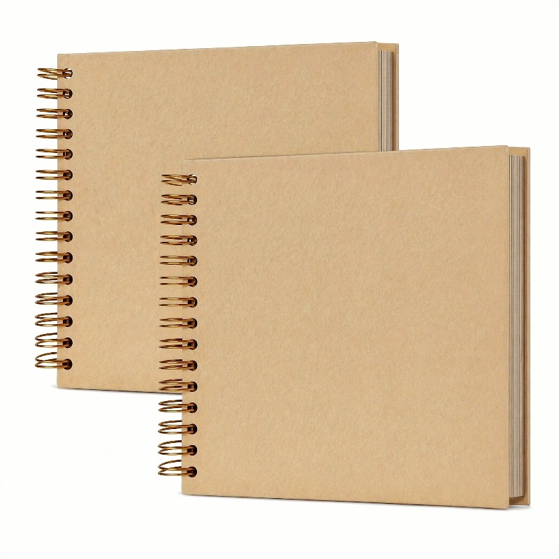 Image of 2pcs 8 Inch Hardcover Albums, 20 Sheets 40 Pages Blank Memory , Handmade Photo Journal For Wedding Anniversary Family