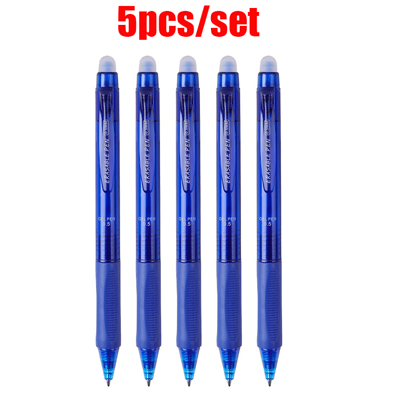 TEMU Set da 5 a sfera neutri cancellabili in plastica qualit�, punta ad ago da 0,5 mm, impugnatura lavabile in 6 colori, molto adatti come regali per