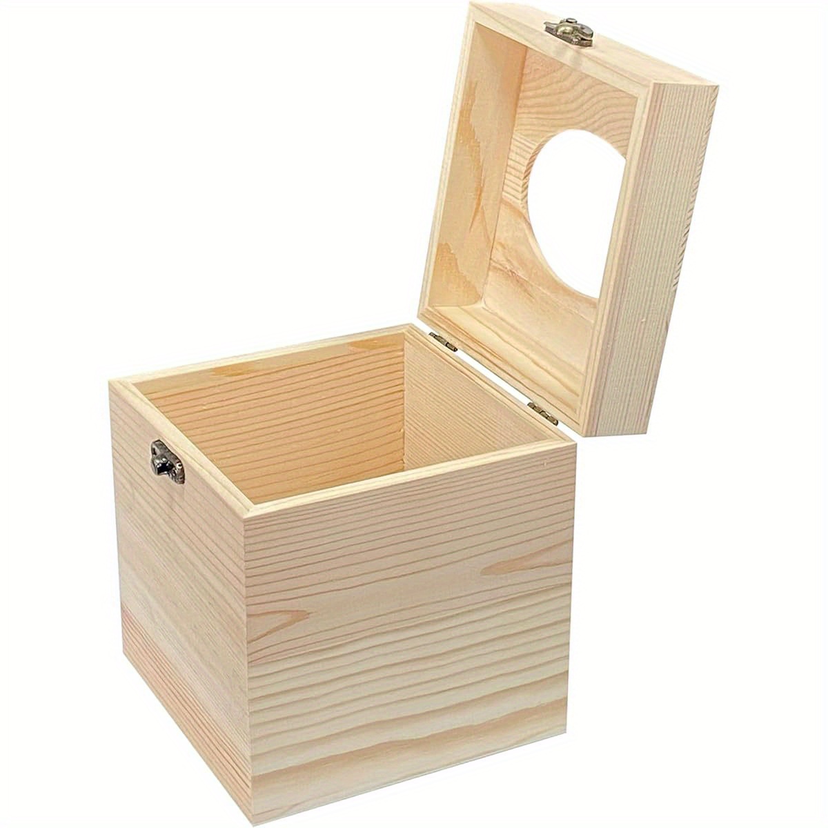 2pcs un ed solid wood tissue box covers oval opening square wooden holder for home decor 5 1x5 1in   crafts decorative display craft supplies decorative storage natural   Product details 1