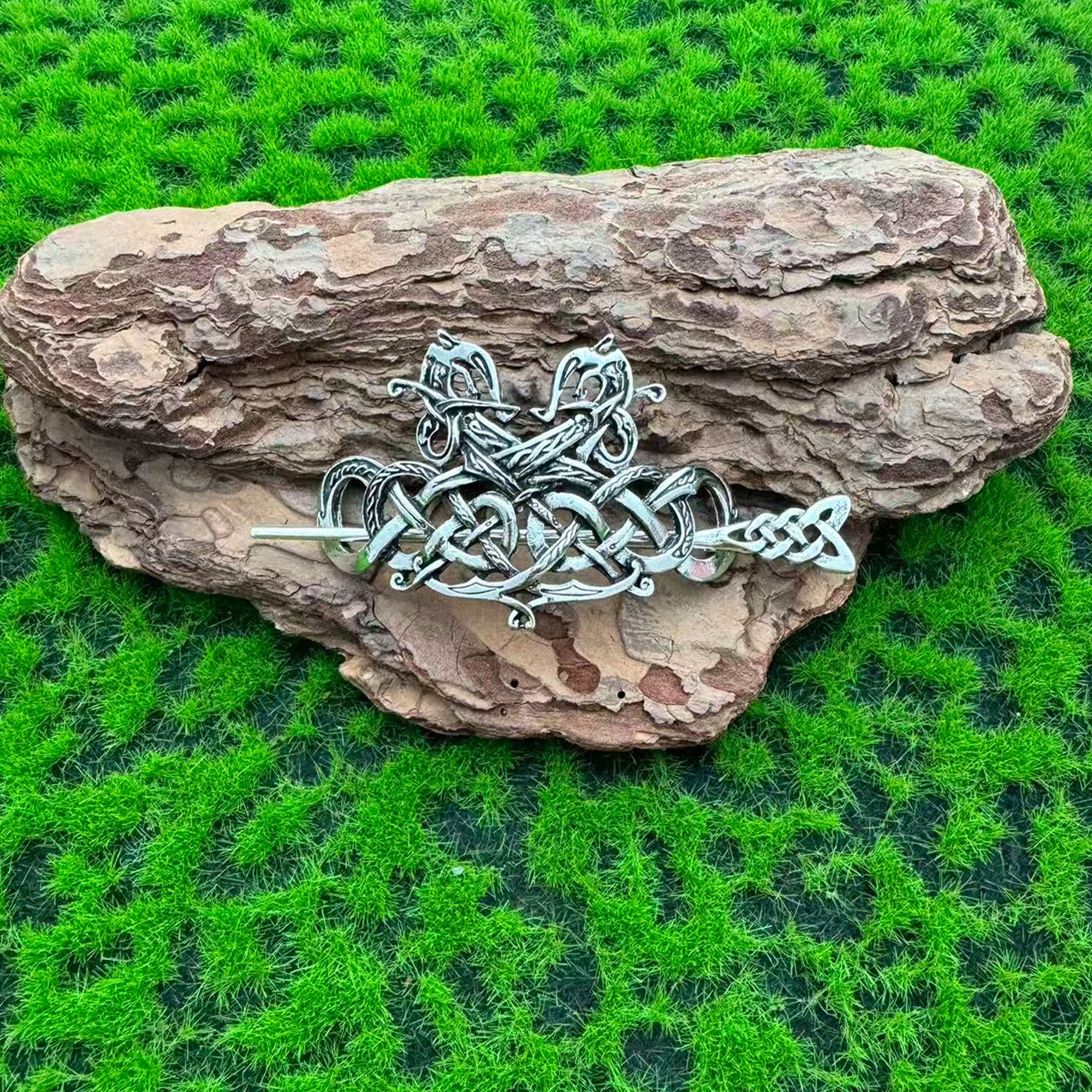 Viking Vintage Double Dragon Celtic Knot Hairpin
