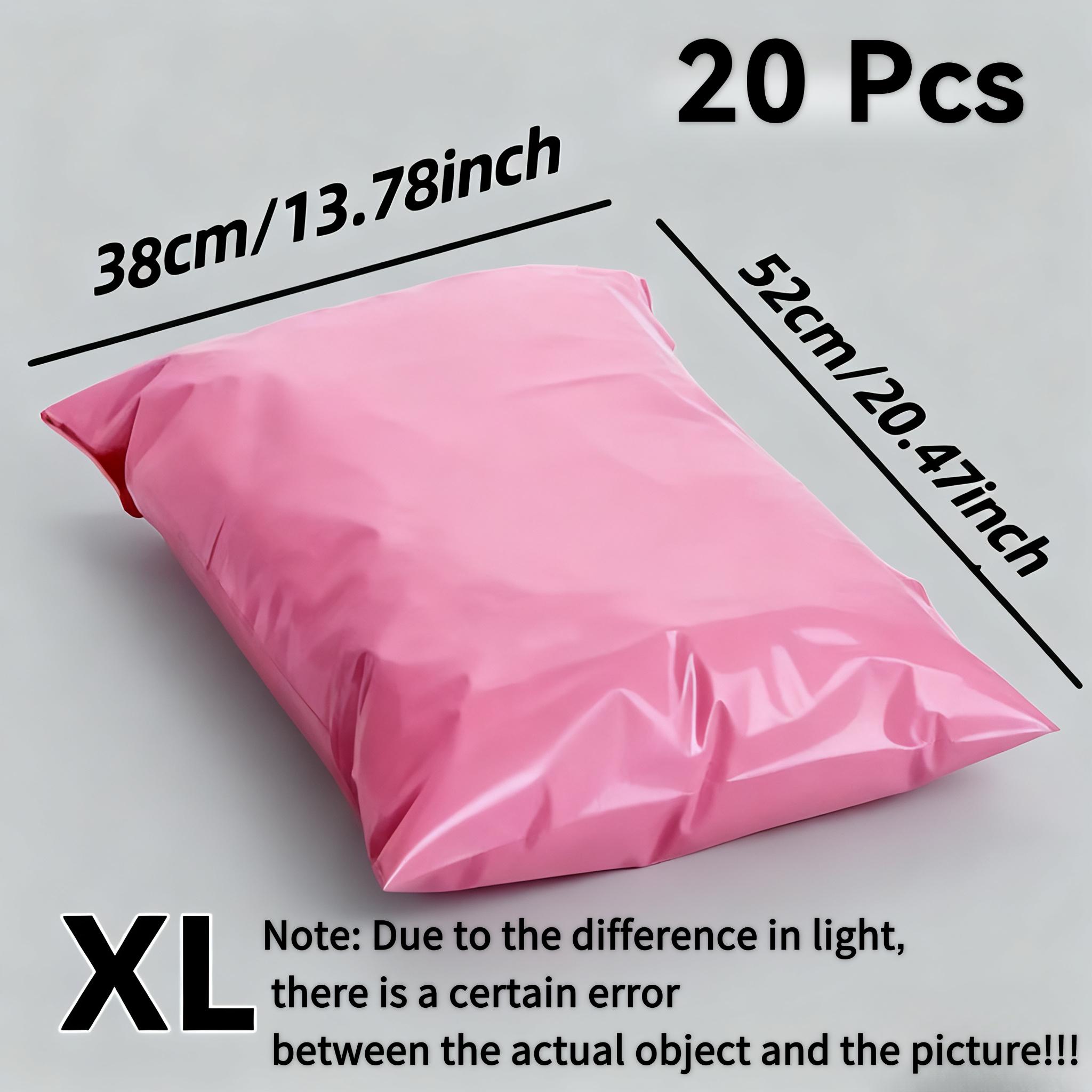 TEMU 20 Thickened Pe Self-sealing Courier Bags - Opaque Mailing Envelopes, Xxl To S Sizes (bulk Pack), Pink Packaging, Suitable For Gifts, , And