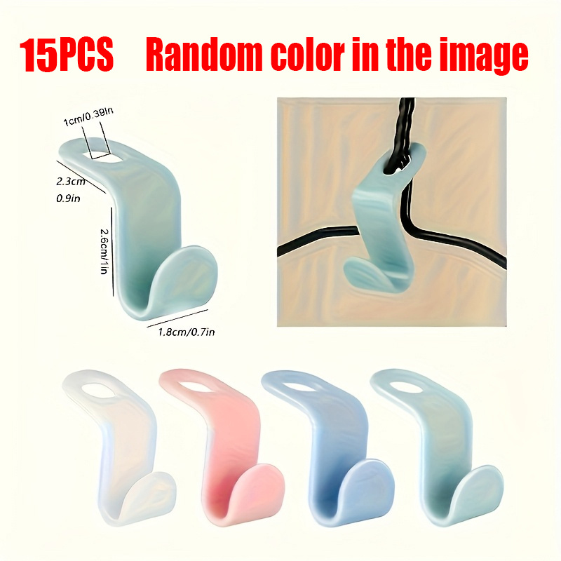 TEMU 15pcs Stylish Plastic Hanger Connectors (random Color), Space-saving Wall-mounted Storage Racks, Stylish Storage Solutions, Durable Hook