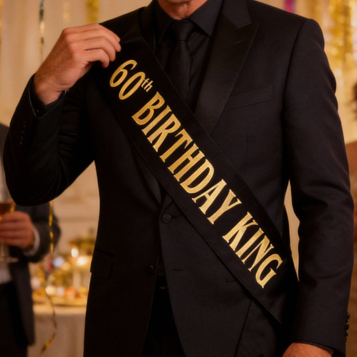 Image of 1pc 60th Birthday King Sash, Men&;s 60th Birthday Party Gift Decoration, Photo Booth Prop, Perfect For Halloween & Christmas