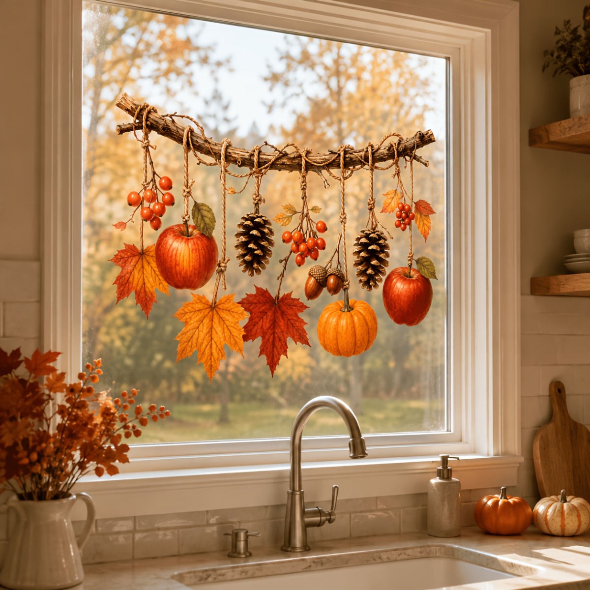 TEMU Self-adhesive Window Stickers, Home Wall Decals, Removable Self-adhesive Home Decor Window Stickers, Holiday Surface Decoration, Seasonal