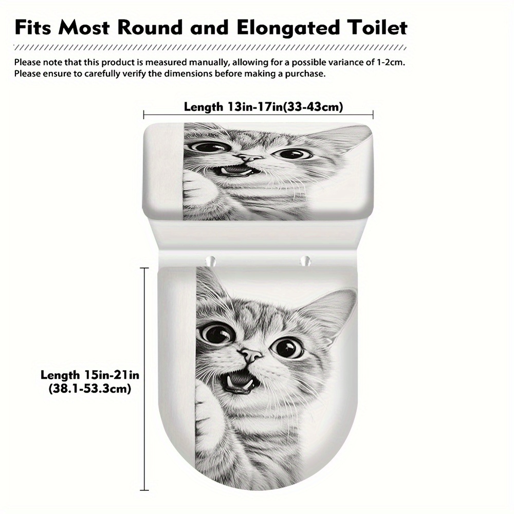 TEMU 1 Ensemble, Couverture de Siège de Toilette à Motif Animal Premium et Couvercle, Adapté , l'Hôtel et , Décoration Hygiénique Confortable pour