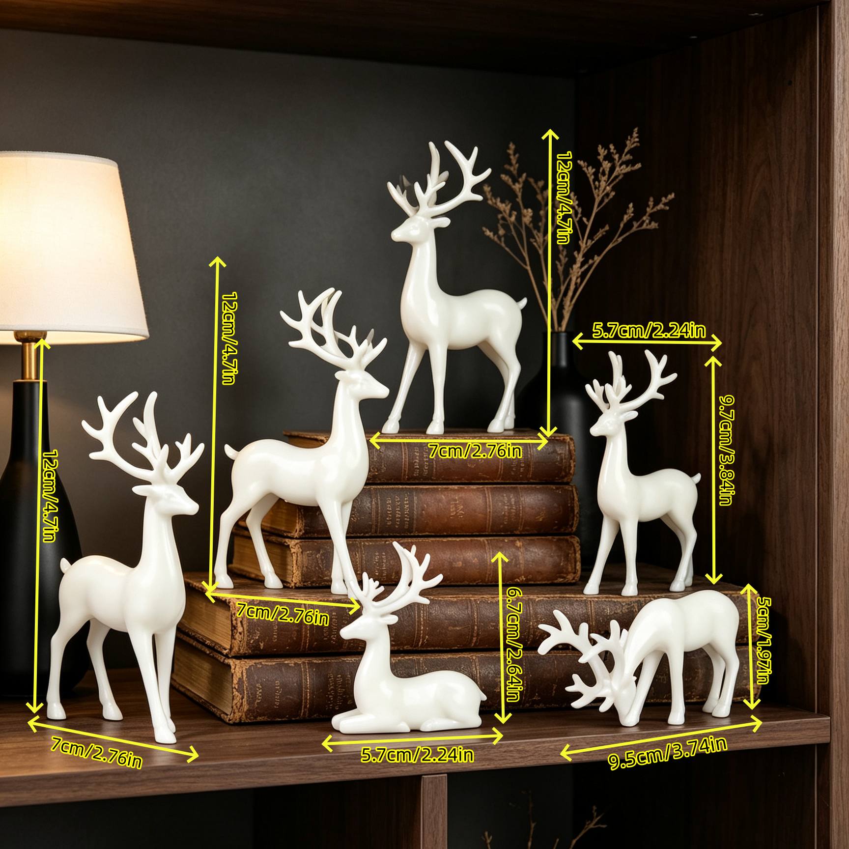 TEMU 6pcs Modern Small Statue Ornaments - Christmas Home Decor, Suitable For Living Room, Bedroom, Home Decoration, Ornaments, Perfect For Christmas