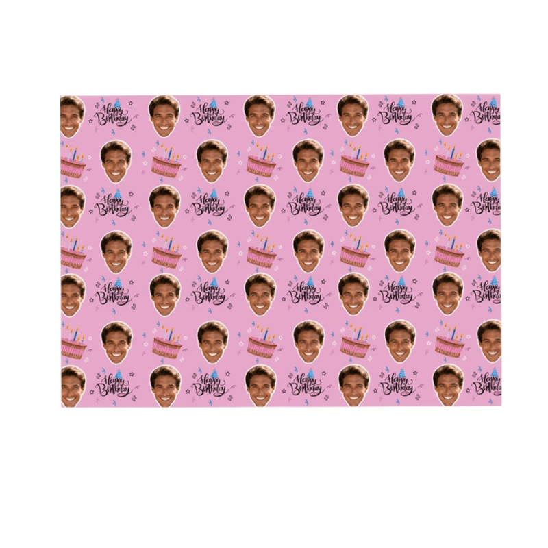 TEMU 1/3 Sheet Custom Photo Birthday Wrapping Paper Suitable For Birthday Cake Pattern Personalized With Your Photo, ////color Options, Durable Paper