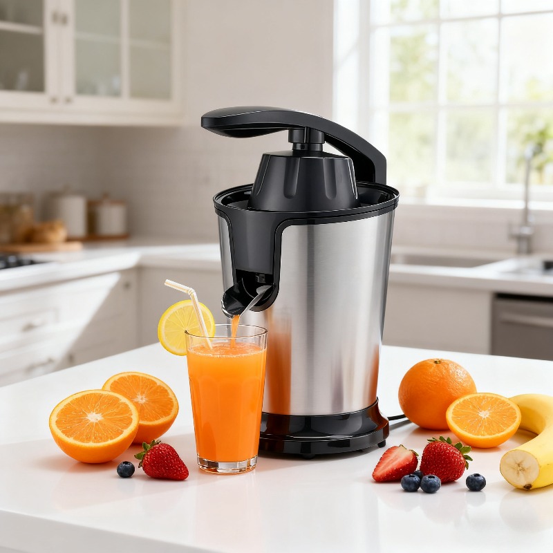 500w electric citrus juicer with stainless steel fruit vegetable squeezer heavy duty dishwasher safe parts   filtration system   for oranges lemons   grapefruits black plug in 220 240 Product details 7