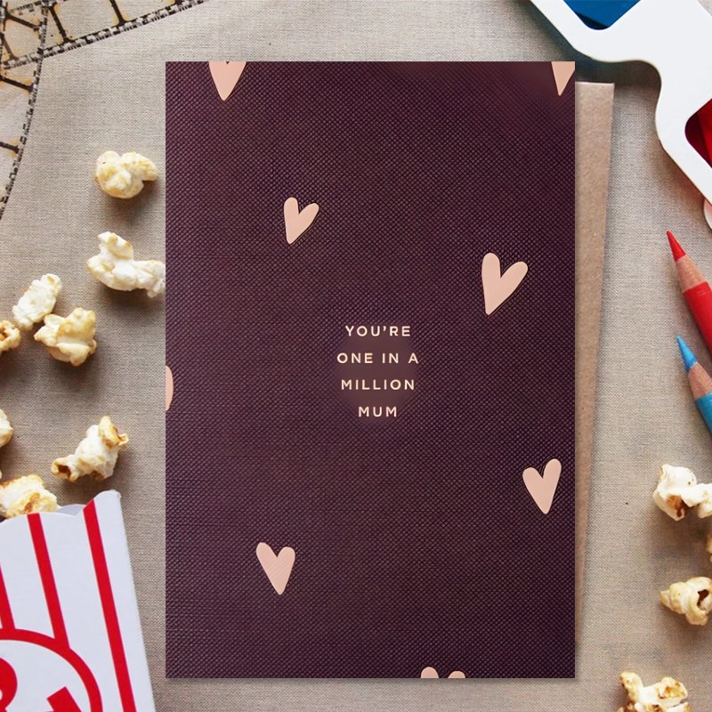 TEMU 1pc Mother's Day Card, Birthday Any Occasion, Ideal Gift For , Deep Burgundy Textured Background With Design, Warm And Greeting Cards