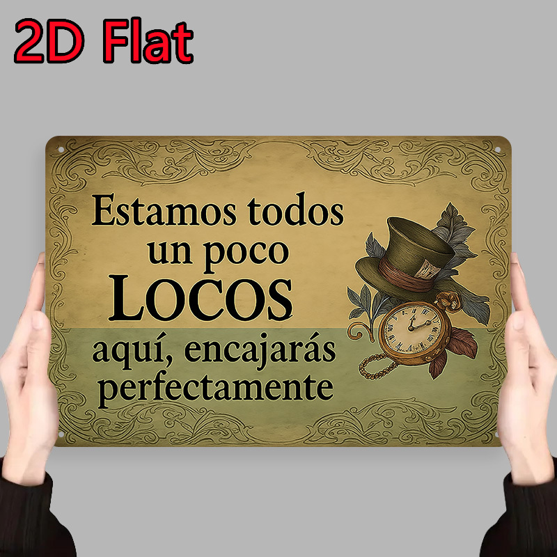TEMU Letrero metálico español vintage - " " de pared humorístico, medidas 29.97 x 19.81 cm, adecuado para decoración rústica de hierro en , oficinas,