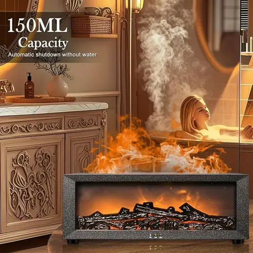 flame fireplace diffuser 7 color humidifier and essential oil diffuser ultrasonic humidifier timer and automatic large room bedroom office timed water free automatic