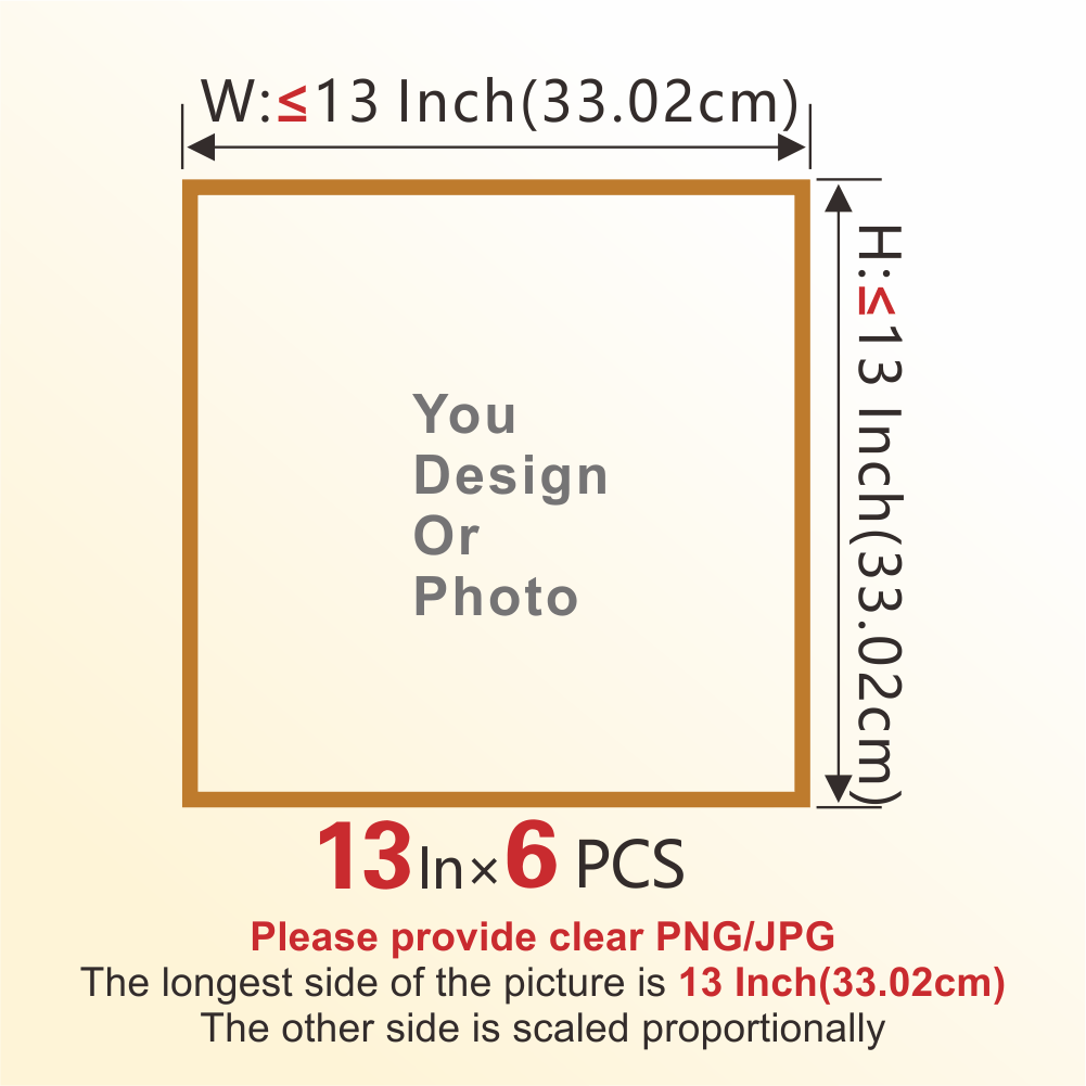 TEMU 6pcs Personalized Dtf Transfer Service, Sizes 5/10/15//25/28/30/33cm Optional, Safe And , A-grade Vinyl Durable And Washable, Custom Photo Text