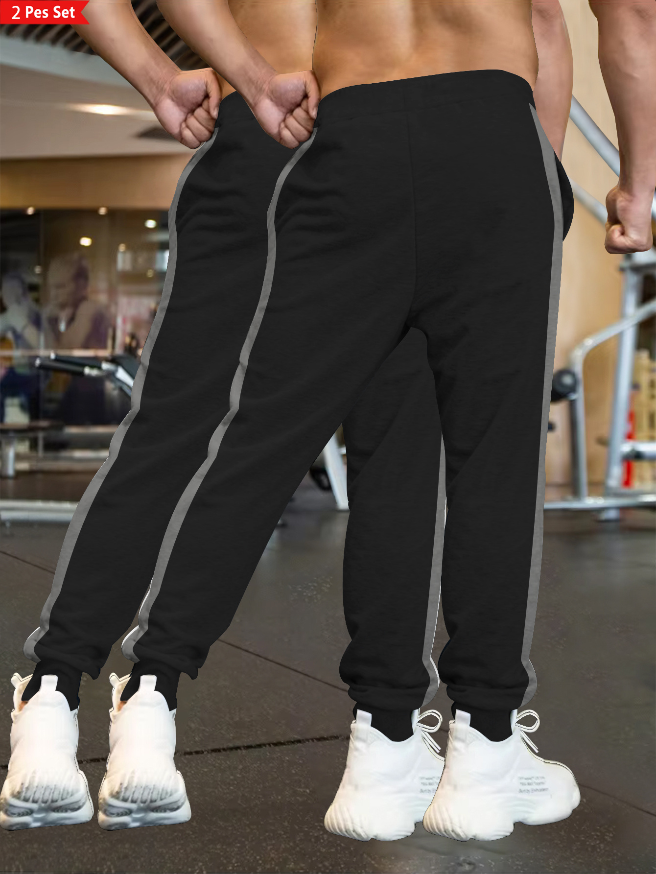 Paire De Pantalons Homme Cotler (2) - Taille 34, Longueur Intérieure 30, Occasion Très Bon état, Beige Et Gris