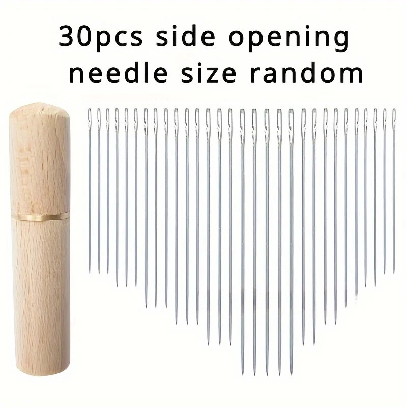 12/30pcs Self-Threading Needles, Assorted Sizes, Threading-Free, Elderly Blind Needles, Hand Sewing, Quilting, Clothing & Cross S
